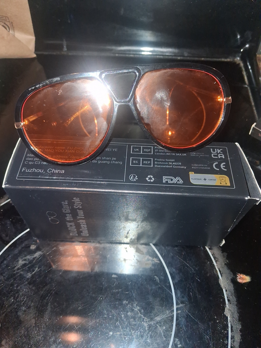 Aviator Sunglasses with Orange Lenses -